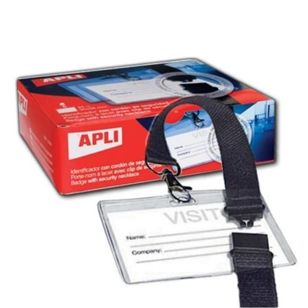 Apli Caja de 25 Identificadores Horizontales con Cordón de Seguridad Apli Caja de 25 Identificadores Horizontales con Cordón de Seguridad